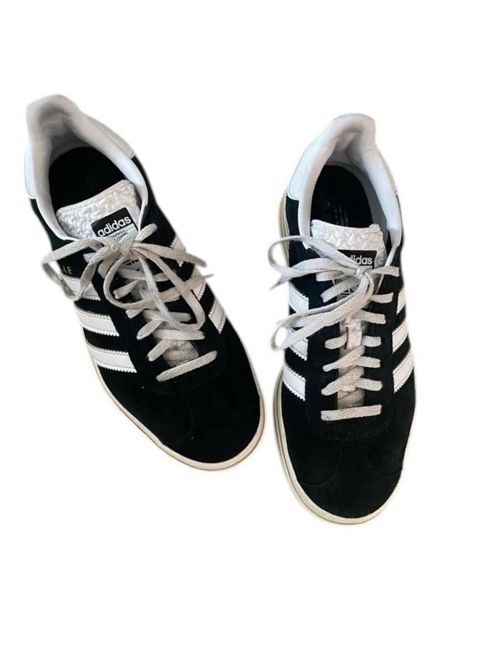 Classic Adidas Gazelle sneakers in black suede with iconic white stripes - Picture 4 of 16